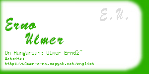 erno ulmer business card